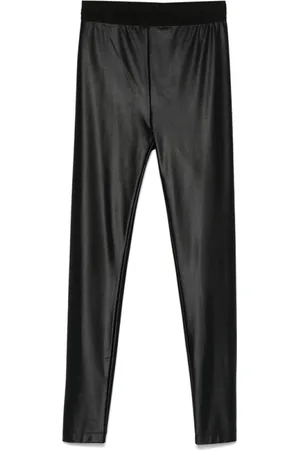 VERSACE Spodnie, Kobieta, Czarny, S, Czarne Legginsy z Logo, Elastyczny Pas, Slim Fit