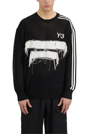 Y-3 Swetry, Mężczyzna, Czarny, M, Graficzny T-shirt z okrągłym dekoltem