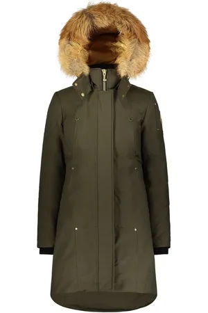 Moose Knuckles Kurtki, Kobieta, Zielony, M, Nylon, Złota Kurtka Damska Stirling Parka