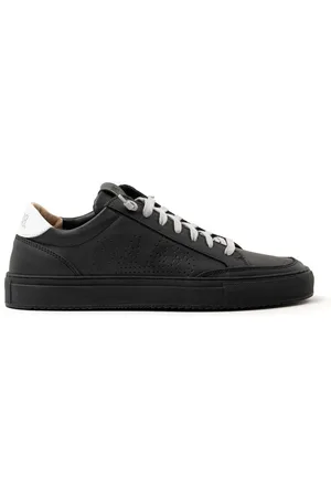 P448 Buty, Mężczyzna, Czarny, 41 EU, Czarny Skórzany Sneaker