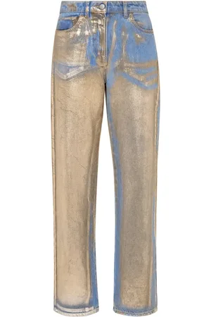 MVP Wardrobe Jeansy, Kobieta, Żółty, S, Denim, Dafne Denim Pants