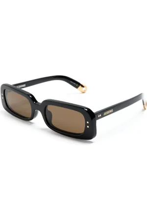 Jacquemus Akcesoria, Kobieta, Czarny, ONE SIZE, Czarne Okulary Przeciwsłoneczne UV-ochronne