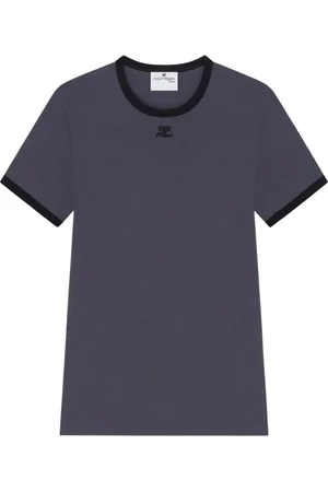Courrèges Koszulki, Mężczyzna, Czarny, XL, Logo Patch Crew Neck T-shirts Polos