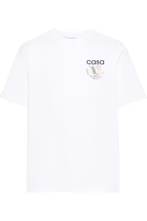 Casablanca Koszulki, Mężczyzna, Biały, 2XL, Bawełna, T-shirt z nadrukiem