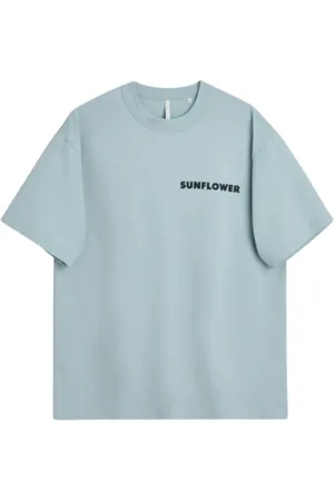 Sunflower Koszulki, Mężczyzna, Niebieski, M, Bawełna, Organiczna Bawełna Logo Jersey