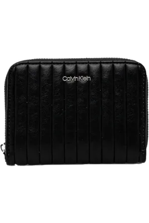 Calvin Klein Akcesoria, Kobieta, Czarny, ONE SIZE, Portfel z pikowanej skóry PU