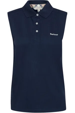 Barbour Koszulki, Kobieta, Niebieski, L, Bezrękawnik Bowford Polo Granatowy