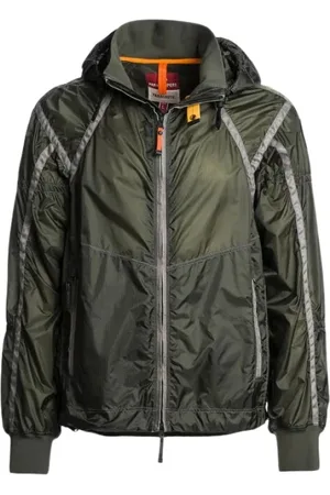 Parajumpers Kurtki, Mężczyzna, Zielony, L, Nylon, Kurtka z kapturem z inspiracjami militarnymi i ściągaczami