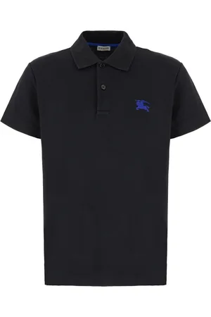 Burberry Koszulki, Mężczyzna, Czarny, M, Bawełna, Koszulka Polo z Krótkim Rękawem i Haftowanym Logo