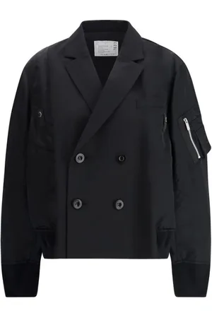 SACAI Kurtki, Kobieta, Czarny, M, Innowacyjna Kurtka Bomber z Szczegółami Marynarki