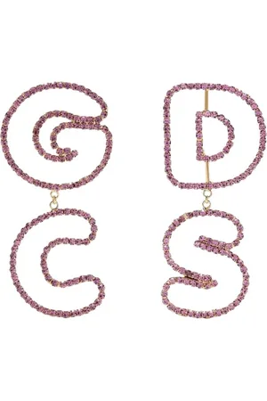 GCDS Akcesoria, Kobieta, Różowy, ONE SIZE, Kryształowe Kolczyki