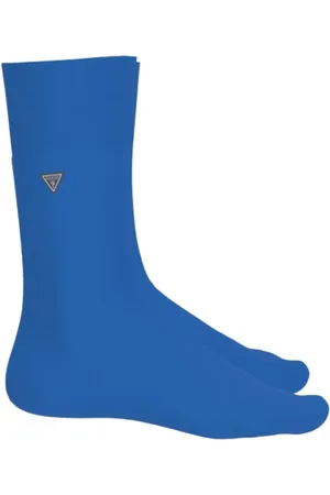 Guess Bielizna, Mężczyzna, Niebieski, ONE SIZE, Bawełna, Niebieskie Skarpety z Naszywkami