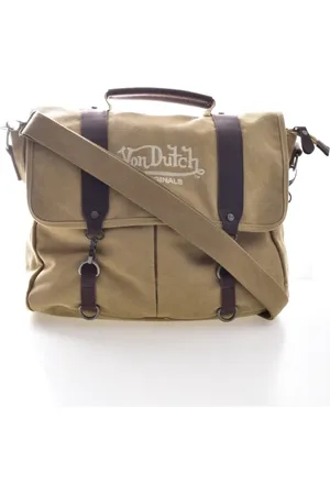 Von Dutch Torebki, Mężczyzna, Beżowy, ONE SIZE, Torba szkolna z płótna - Brązowa