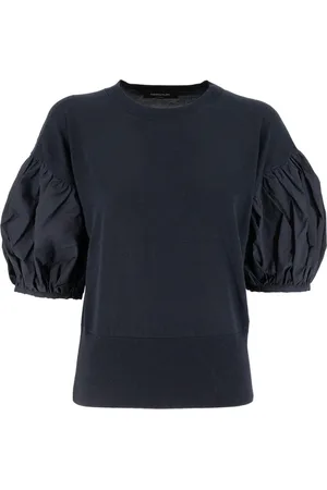 Fabiana Filippi Koszulki, Kobieta, Niebieski, S, T-shirt z balonowymi rękawami na różne style