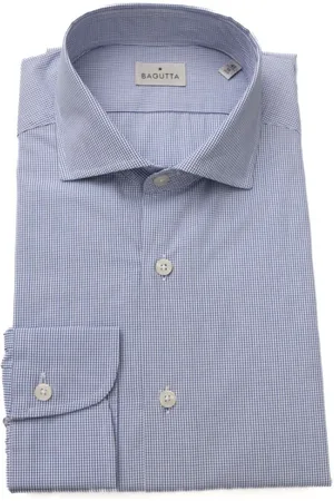 BAGUTTA Koszule, Mężczyzna, Niebieski, XS, Lekki Bawełniany Męski Shirt