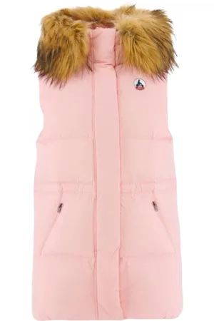 Jott Kurtki, Kobieta, Różowy, XS, Bezrękawnik Puffer z Kapturem
