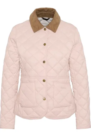 Barbour Kurtki, Kobieta, Różowy, M, Pikowana Kurtka Deveron w różowym