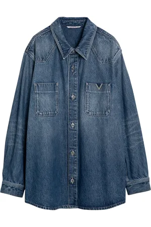 VALENTINO GARAVANI Koszule, Mężczyzna, Niebieski, XL, Denim, Koszula Dżinsowa Klasyczny Styl