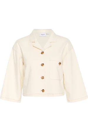 Saint Tropez Kurtki, Kobieta, Biały, S, Biała bluzka Kayosz Shirt