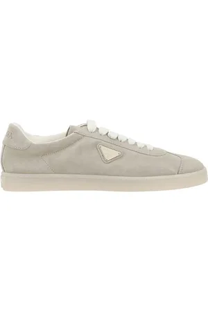 Prada Buty, Mężczyzna, Szary, 40 1/2 EU, Suede Lace-Up Sneakers