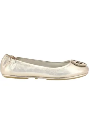 Tory Burch Buty, Kobieta, Żółty, 36 EU, Skóra, Baleriny skórzane z logo