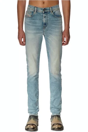 Diesel Jeansy, Mężczyzna, Niebieski, W32 L32, Bawełna, Obcisłe jeansy stretch z niskim stanem