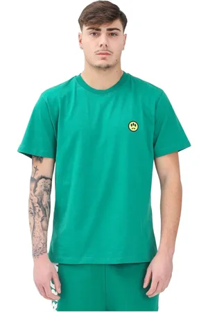 BARROW Koszulki, Mężczyzna, Zielony, M, Len, Zielony T-shirt z krótkim rękawem Regular Fit