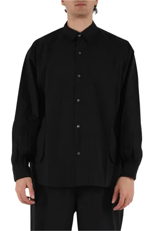 Roberto Collina Koszule, Mężczyzna, Czarny, M, Bawełniana Oversize Koszula z Kieszeniami