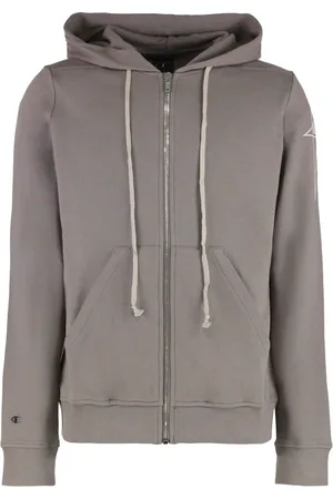 Rick Owens Bluzy, Mężczyzna, brązowy, 2XL, Bluza z Kontrastowym Logo na Zamek