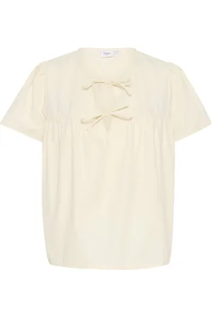 Saint Tropez Koszulki, Kobieta, Beżowy, L, Kobieca Kittysz Blouse Winter White