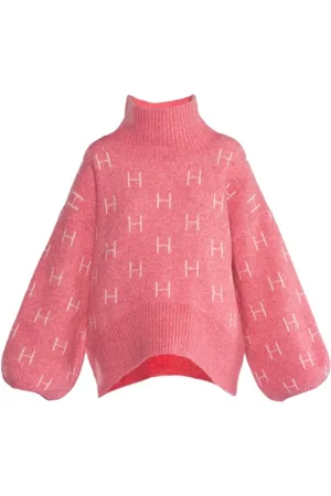 Hest Swetry, Kobieta, Różowy, L, Wełna, Krótki Sweter Chateau Rose