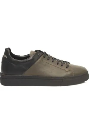 Cerruti 1881 Buty, Mężczyzna, Zielony, 42 EU, Zielony Skórzany Sneaker Mężczyźni Logo