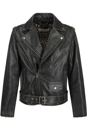 Golden Goose Kurtki, Mężczyzna, Czarny, S, Vintage Kurtka Skórzana Biker