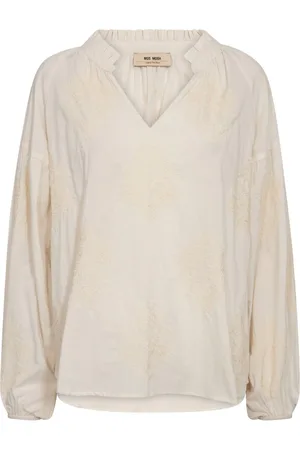 Mos Mosh Bluzki, Kobieta, Beżowy, S, Boho Voila Blouse z Haftowanymi Szczegółami