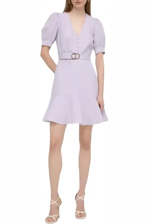Twin-Set Sukienki, Kobieta, Fioletowy, S, Elegancka Sukienka Day Wear z Paskiem