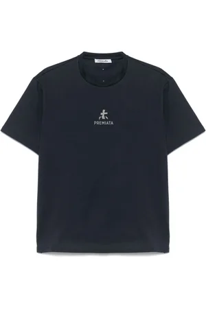 Premiata Koszulki, Mężczyzna, Niebieski, S, Niebieski T-shirt z logo na szyi