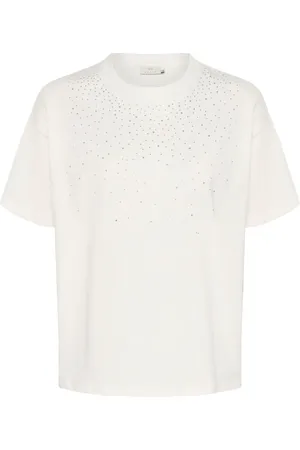 Kaffe Koszulki, Kobieta, Biały, 2XL, Bawełna, Stylowy Tee z Detalem Similisten