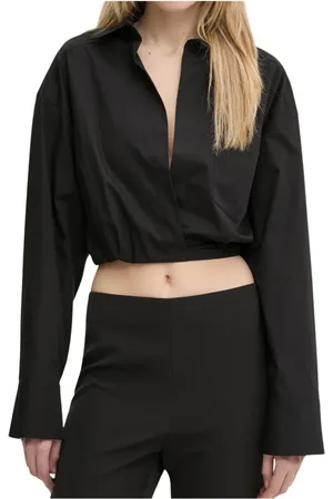 Moschino Bluzki, Kobieta, Czarny, M, Czarne koszule męskie