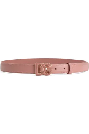 Dolce & Gabbana Akcesoria, Kobieta, Różowy, 80 CM, Różowy Zapięcie Logo Skórzany Pasek