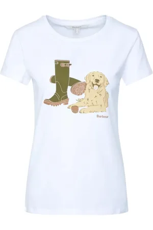 Barbour Koszulki, Kobieta, Biały, S, Białe T-shirty i Pola