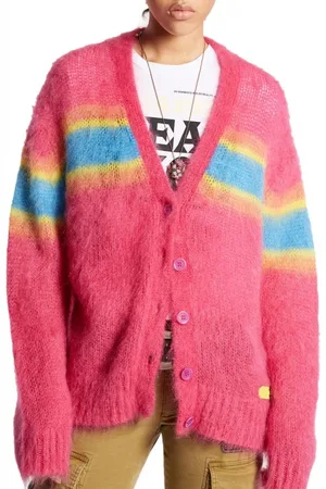 Dsquared2 Swetry, Kobieta, Wielobarwność, S, Wełna, Wielobarwny Sweter z Moheru