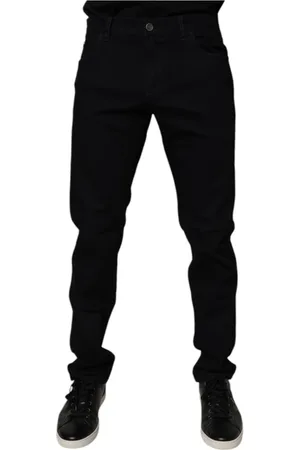 Dolce & Gabbana Jeansy, Mężczyzna, Czarny, L, Czarne Dżinsy Slim Fit
