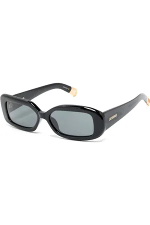 Jacquemus Akcesoria, unisex, Czarny, ONE SIZE, Asymetryczne Kwadratowe Okrągłe Okulary Przeciwsłoneczne