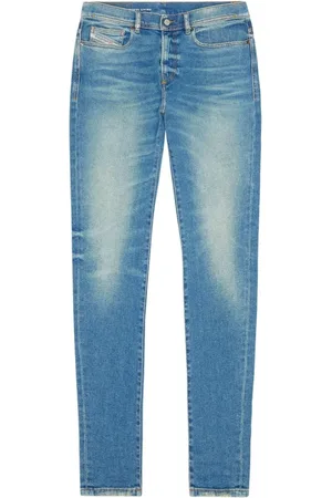 Diesel Jeansy, Mężczyzna, Niebieski, W32 L32, Bawełna, Dopasowane jeansy skinny z wysokim stanem
