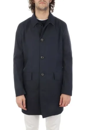 Aquascutum Płaszcze, Mężczyzna, Niebieski, XL, Niebieski Płaszcz Trenchcoat