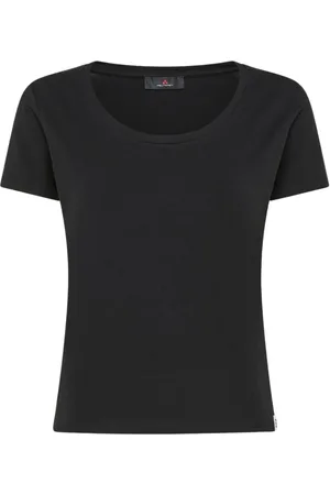 Peuterey Koszulki, Kobieta, Czarny, L, Czarna Bawełniana T-shirt z Rozciągliwym Materiałem