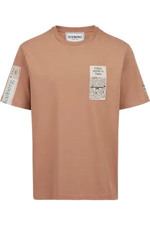 Iceberg Koszulki, Mężczyzna, Czerwony, 3XL, Regular-fit bawełniany jersey kolor terrakotowa koszulka