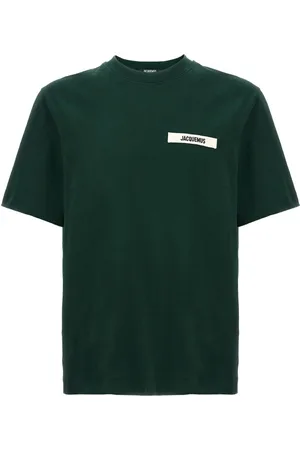 Jacquemus Koszulki, Mężczyzna, Zielony, M, Zielony T-shirt z aplikacją