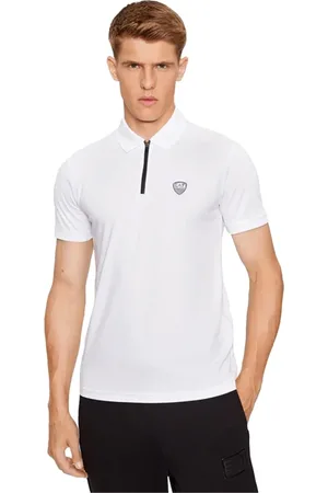 EA7 Koszulki, Mężczyzna, Biały, L, Koszulka Polo Regular Fit