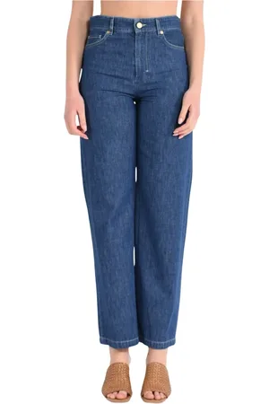 Max Mara Jeansy, Kobieta, Niebieski, M, Denim, Straight Leg Denim Jeansy Model Polly